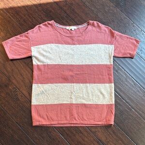 Boden women’s Short Sleeve Tee in Red and Cream